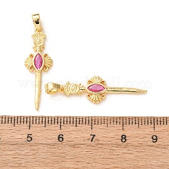 Brass Micro Pave Orchid Cubic Zirconia Pendants&nbsp;KK-A304-27B-G