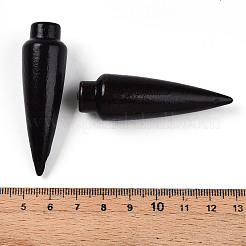天然木の大きなペンダント  染め  片穴  コーン  ココナッツブラウン  58~59x17~18mm  穴：1mm&nbsp;WOOD-N016-59
