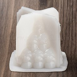 DIY 3D ハロウィーン スカル ピラミッド キャンドル 食品グレード シリコン像型  肖像彫刻 肖像彫刻 香り付きキャンドル作り  ホワイト  9x9x8cm  内径：7.25x7x6.45のCM&nbsp;SIMO-B007-01