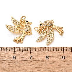 Brass Micro Pave Black Cubic Zirconia Pendants&nbsp;CU-E003-18G-21