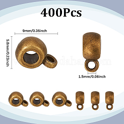 400Pcs Tibetan Style Alloy Rondelle Tube Bails&nbsp;TIBE-SC0009-42AB