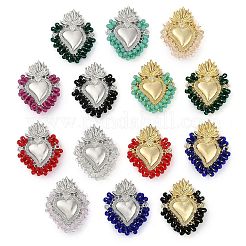 Brass Micro Pave Cubic Zirconia Pendants&nbsp;KK-U032-08P