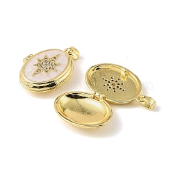 Brass Micro Pave Cubic Zirconia Locket Pendants&nbsp;KK-A290-09G