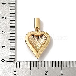 真鍮マイクロパヴェクリアキュービックジルコニアペンダント  ハート  ゴールドカラー  透明  20.5x18x4mm  穴：3mm&nbsp;KK-B138-04G