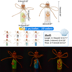 Luminous Beaded in Glass Bottle Pendant Decorations&nbsp;HJEW-AB00276