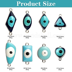 32Pcs 8 Style Platinum Alloy Enamel Links Connectors&nbsp;ENAM-LS0001-84