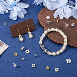200Pcs 5 Styles Brass Rhinestone Spacer Beads&nbsp;KK-TA0003-39