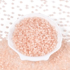 ドローベンチスタイルのガラスシードビーズ  ラウンド  模造キャットアイビーズ  丸い穴  桃パフ  4x3mm  穴：1.4~1.8mm  約7500個/ポンド&nbsp;SEED-N008-11C