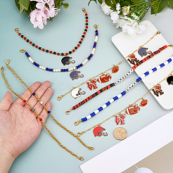 8Pcs 8 Styles Polymer Clay & Glass & Acrylic Bead Baseball Cap Chains&nbsp;HJEW-FH00214