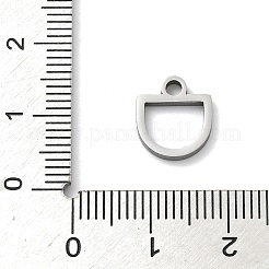304ステンレススチールチャーム  半円  ステンレス鋼色  11x10x1.5mm  穴：2mm&nbsp;STAS-P433-13A-P