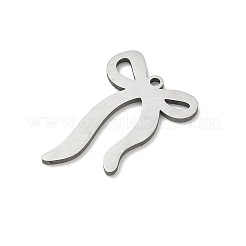 ステンレスペンダント201個  ちょう結びのチャーム  レーザー切断  ステンレス鋼色  25.5x16.5x1.5mm  穴：1.5mm&nbsp;SA-CBA9671-22P