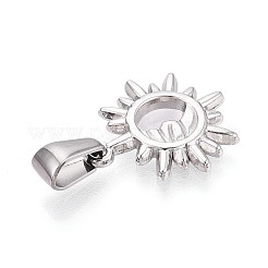 303ステンレススチールペンダント  太陽と月のチャーム  ステンレス鋼色  17.5x15x1.8mm  穴：6.5x2.8mm&nbsp;STAS-Q110-10P
