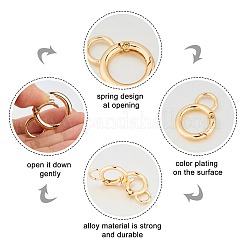 20Pcs 2 Colors Alloy Spring Gate Ring&nbsp;KEYC-NB0001-16