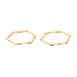 201 ステンレススチールリンクリング  六角  ゴールドカラー  18x16x1mm&nbsp;STAS-C030-13B-G