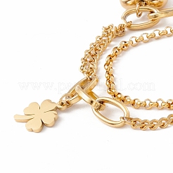 PVD Vacuum Plating 304 Stainless Steel Chain Multi-strand Bracelet&nbsp;STAS-P304-23G