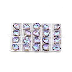 多面的なガラスペンダントを電気  ファン  ライラック  18x19.5x7.5mm  穴：1.6mm&nbsp;EGLA-N006-056