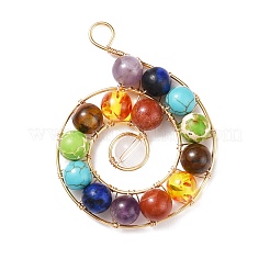 Natural & Synthetic Mixed Gemstone Big Pendants&nbsp;PALLOY-JF01475