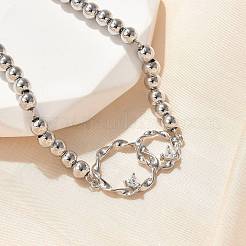 Brass Round Beads Bracelets&nbsp;BJEW-H627-01P