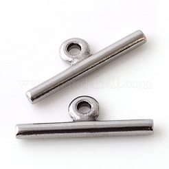 変色しにくい304ステンレススチールのトグル留め具  ステンレス鋼色  18.5x13.5x2.5mm  穴：2mm&nbsp;X-STAS-Q195-85