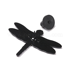 トンボエナメルピン  バックパック服の動物合金バッジ  電気泳動黒  カラフル  30.5x40x1.5mm  ピン：1.3mm&nbsp;JEWB-H006-25EB