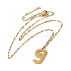 304ステンレススチールペンダントネックレス  文字L  文字g  15.75インチ（40cm）  ペンダント：23x13x1.5mm&nbsp;LS-NJEW-H036-02G-G