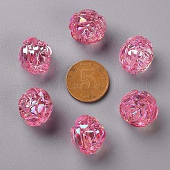 透明なアクリルビーズ  ABカラー  花  ショッキングピンク  18x16.5mm  穴：2.5mm  約228個/500g&nbsp;TACR-S154-31C-705