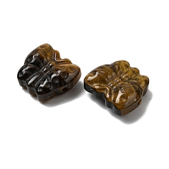 天然タイガーアイ彫刻ビーズ  蝶  13.5~14x15.5~16x6.5~7mm  穴：1.4mm&nbsp;G-L636-B02-01