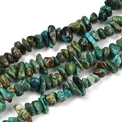 染色された天然マグネサイトビーズ連売り  チップ  ターコイズ色  6~9.5x6~10x2~4.5mm  穴：0.7mm  約117~136個/連  14.96~15.16''（38~38.5センチメートル）&nbsp;G-M448-D01-01