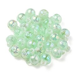 UVメッキレインボー虹色アクリルパーツ  鐘  アクア  20.5x15.5mm  穴：3.5mm&nbsp;OACR-P010-19F