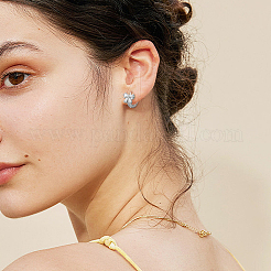 2 Pairs 2 Colors Brass Crystal Rhinestone Hoop Earrings for Women&nbsp;EJEW-GO0003-34