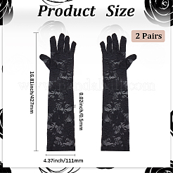 Polyester Long Lace Gloves&nbsp;AJEW-WH20011-94A
