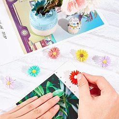 鉄の地図ピン  樹脂デイジー付き  引き抜きプッシュピン  オフィス＆スクール用品  ミックスカラー  26x10.5mm  35個/箱&nbsp;AJEW-GA0002-24