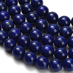 天然石ラピスラズリビーズ連売り  ラウンド  グレードAAA  10mm  穴：0.7mm  約39個/連  15.55~15.75''（39.5~40センチメートル）&nbsp;G-H329-C01-10mm