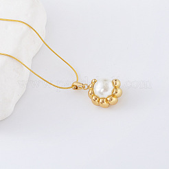 3Pcs Stainless Steel Pave Imitation Pearl Round Pendant Necklaces for Women&nbsp;XK4699