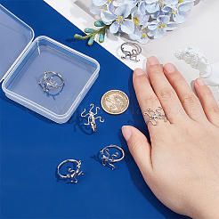 6Pcs Adjustable Brass Ring Components&nbsp;FIND-PH0038-31C