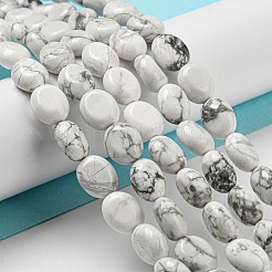 天然石ハウライトビーズ連売り  フラットオーバル  10x8x5.5mm  穴：0.8mm  約39個/連  15.47''（39.3センチメートル）&nbsp;G-M420-D04-01