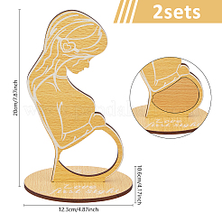Wood Baby's Birth Memorial Plaque Sculpture Display Decorations&nbsp;DJEW-WH0053-45