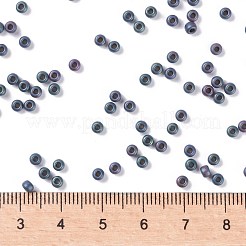 MIYUKIラウンドロカイユビーズ  日本製シードビーズ  8/0  （rr2009)マットメタリックブルーアイリス  3mm  穴：1mm  約2111~2277個/50g&nbsp;SEED-X0055-RR2009
