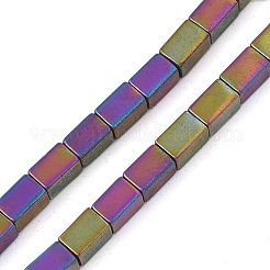 電気めっき合成非磁性ヘマタイト ビーズ 連売り  直方体の  ミックスカラー  5x3x3mm  穴：1mm  約82~83個/連  15.98~16.38''（40.6~41.6センチメートル）&nbsp;G-A263-C01-01