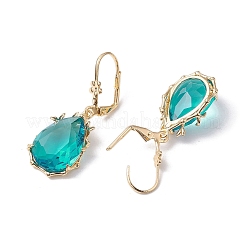 Glass Leverback Earring&nbsp;EJEW-C077-02KCG-02