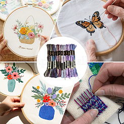6層ポリエステル刺繍フロス  クロスステッチの糸  セグメント染めグラデーションカラー/クリスマス/秋カラーシリーズ  カラフル  0.5~1mm  約8.75ヤード（8m）/バンドル  12束/セット&nbsp;OCOR-WH20074-15O