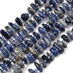 天然石ソーダライトビーズ連売り  ナゲット  7.5~13x6~13x2~5mm  穴：0.9mm  約68~86個/連  15.35~15.75''（39~40センチメートル）&nbsp;GG-CBA3A44-B12-01