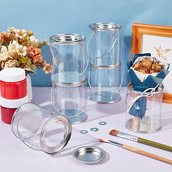 Clear Plastic Party Favor Cans&nbsp;CON-WH0086-220