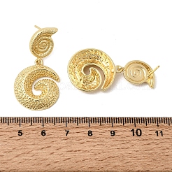 真鍮製ダングルピアス  カドミウムフリー＆鉛フリー  18KGP本金メッキ  ラックめっき  長持ちメッキ  海洋のテーマ  シェル形状  38.5x20mm&nbsp;EJEW-D352-06G-05