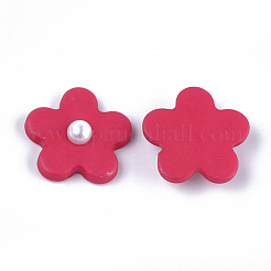 アクリルカボション  アブソリュートプラスチック模造パール  艶消し  花  ミックスカラー  25x26x7mm&nbsp;MACR-S362-03