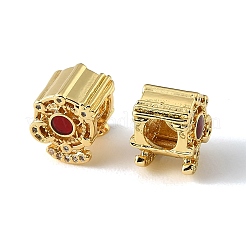 Brass Micro Pave Clear Cubic Zirconia European Beads&nbsp;CU-CBA9CBD-05G