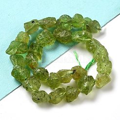 未加工の天然ペリドットビーズ連売り  ナゲット  6.5~9x5~6x3~5mm  穴：0.8mm  約26~30個/連  7.48''~8.46''（19~21.5センチメートル）&nbsp;G-P528-B05-01