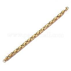 Ion Plating(IP) 201 Stainless Steel Byzantine Chain Bracelets&nbsp;BJEW-S057-89A-01