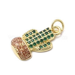 Brass Micro Pave Cubic Zirconia Pendants&nbsp;KK-A278-01A-01G