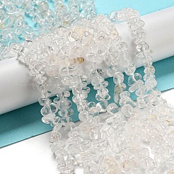 天然水晶チップビーズ連売り  ロッククリスタルビーズ  5~8x5~8mm  穴：1mm  約31.5インチ&nbsp;G-M205-01A